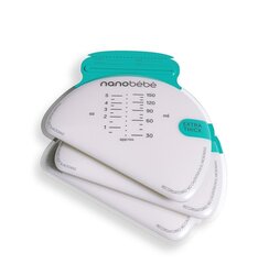 Мешочки для материнского молока Nanobébé, 25 шт. цена и информация | Детская посуда, контейнеры для молока и еды | pigu.lt