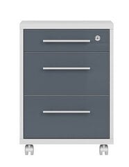 Stalčių blokas Office Lux 3S, pilkas/baltas kaina ir informacija | Svetainės spintelės | pigu.lt