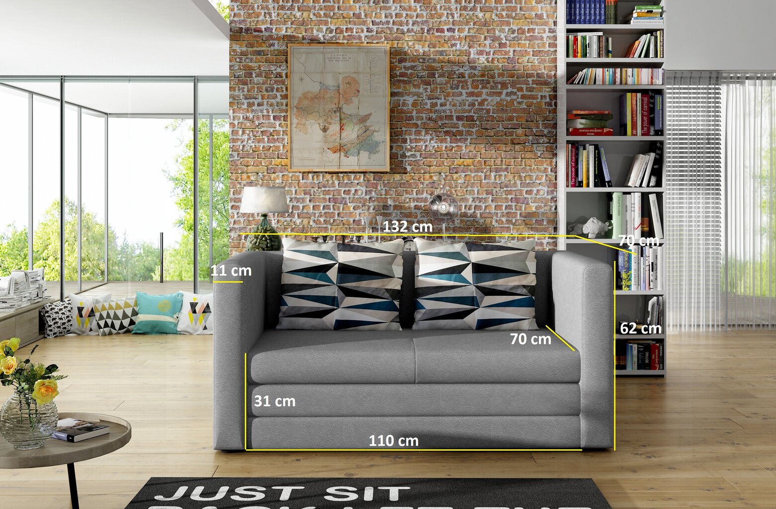 Miegamasis fotelis-sofa Nore Neva, rudas цена и информация | Sofos | pigu.lt