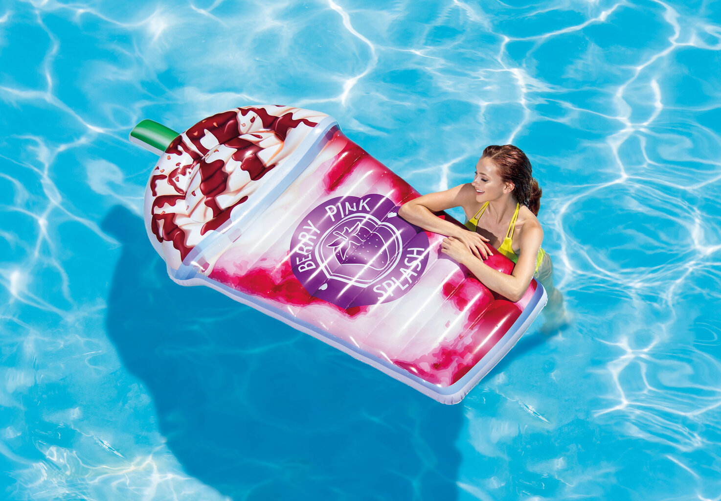 Pripučiamas plaustas Intex Berry Pink Splash, 198x107 cm kaina ir informacija | Pripučiamos ir paplūdimio prekės | pigu.lt
