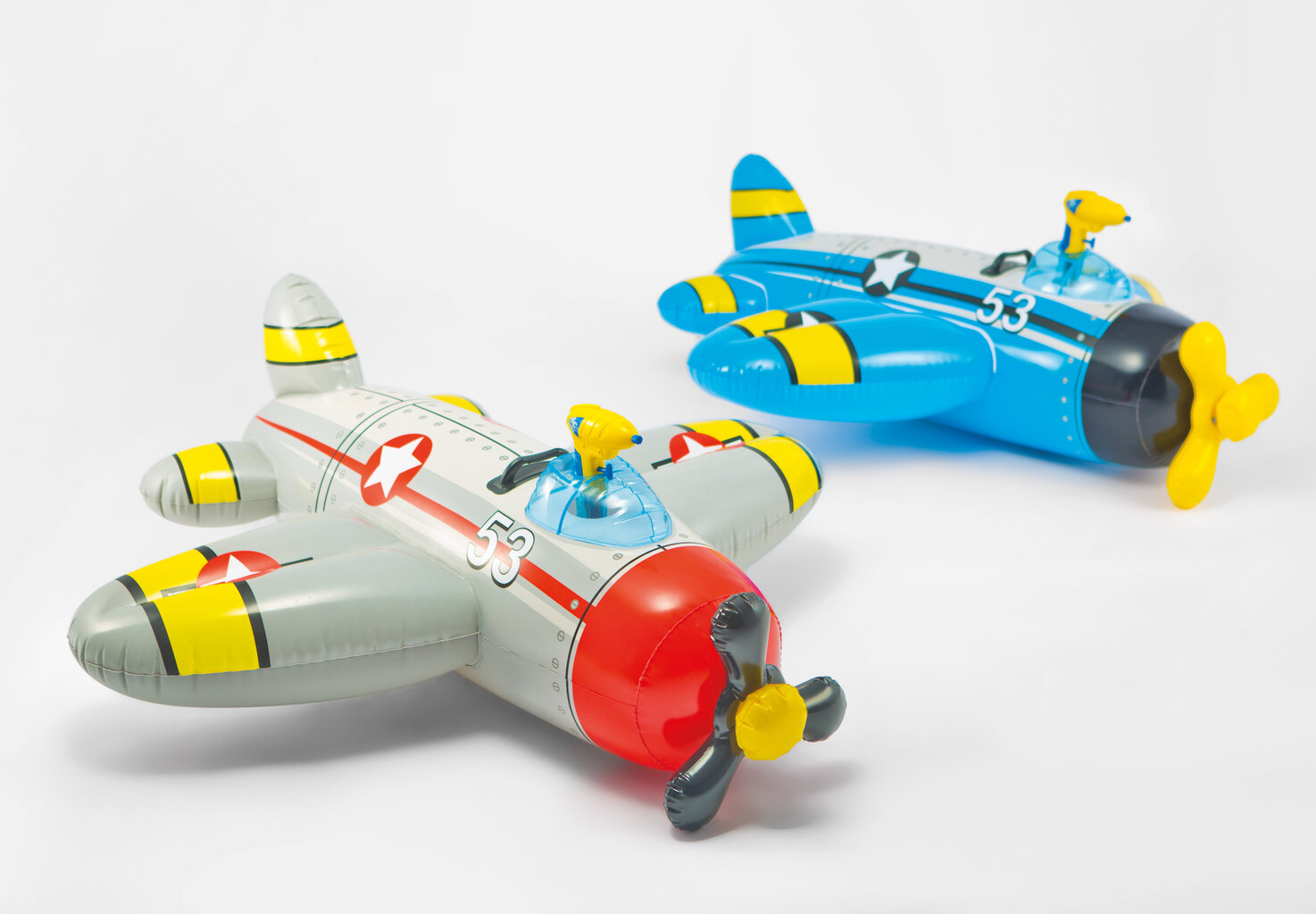 Pripučiamas plaustas Intex Water Gun Plane, 132x130 cm цена и информация | Pripučiamos ir paplūdimio prekės | pigu.lt