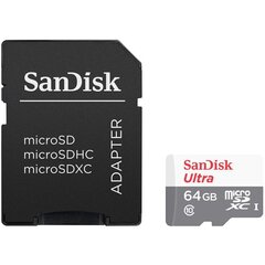 SANDISK Ultra MicroSDXC 64GB (+ адаптер SD) цена и информация | Карты памяти для фотоаппаратов, камер | pigu.lt