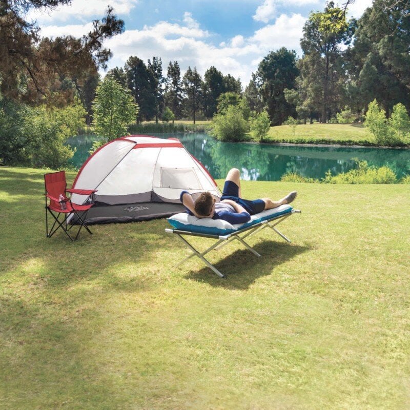 Pripučiamas turistinis čiužinys Intex Camping 184x67x17 cm цена и информация | Pripučiami čiužiniai ir baldai | pigu.lt