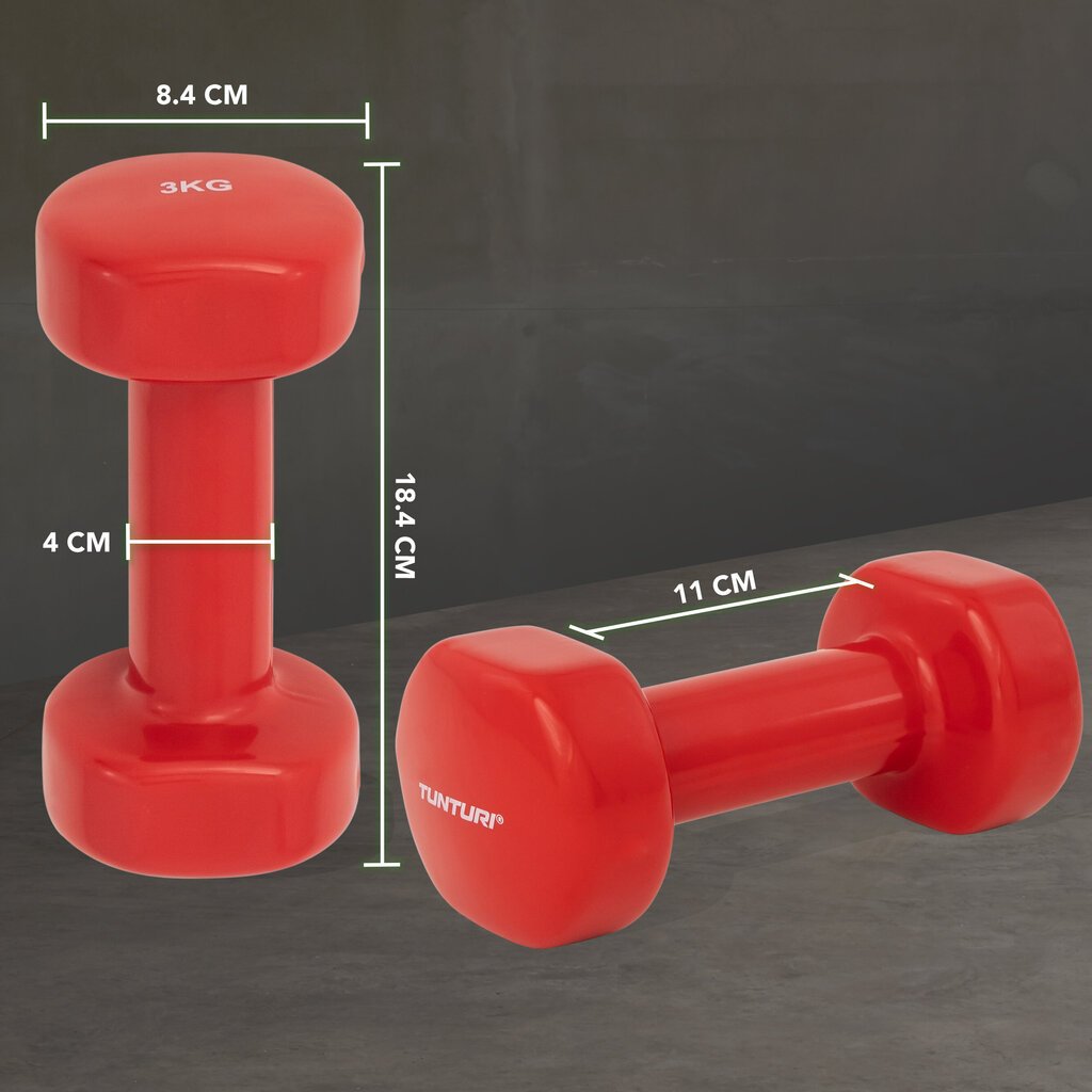 Svarmenys Tunturi 2x3 kg, dengti vinilu цена и информация | Svoriai, svarmenys, štangos | pigu.lt