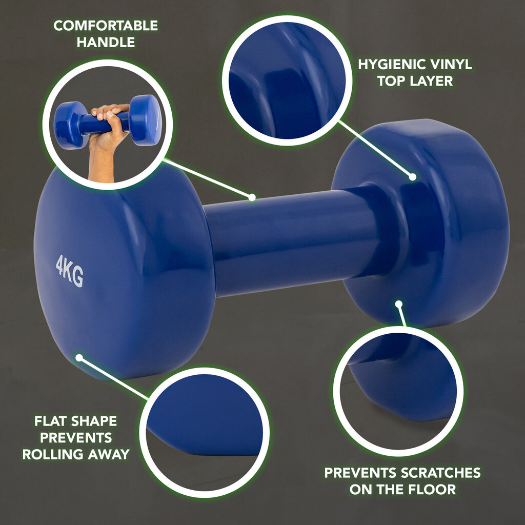 Svarmenys Tunturi 2x4 kg, dengti vinilu цена и информация | Svoriai, svarmenys, štangos | pigu.lt