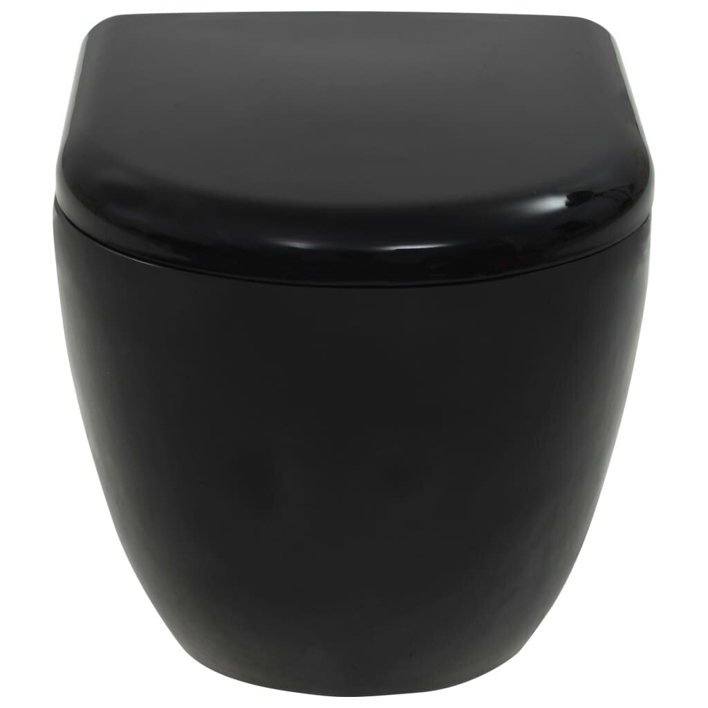 Pakabinamas keramikinis klozetas, juodas kaina ir informacija | Klozetai | pigu.lt