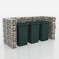 Gabionas 3 šiukšlių konteineriams, plienas, 110x100x120 cm kaina ir informacija | Komposto dėžės, lauko konteineriai | pigu.lt