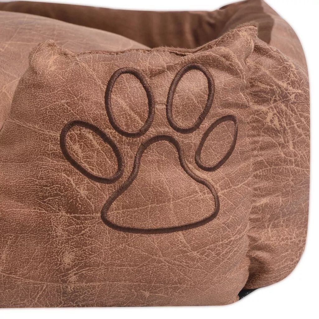 Šuns guolis su pagalvėle, PU, dirbtinė oda dydis S, smėlinis цена и информация | Guoliai, pagalvėlės | pigu.lt