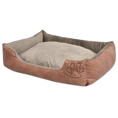Лежак для собаки с подушкой, ПУ, экокожа, размер XL, бежевый цена и информация | Лежаки, домики | pigu.lt