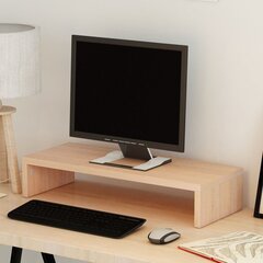 Pakyla monitoriui, medienos drožlių plokštė, 60x23,5x12 cm, smėlio kaina ir informacija | TV staliukai | pigu.lt