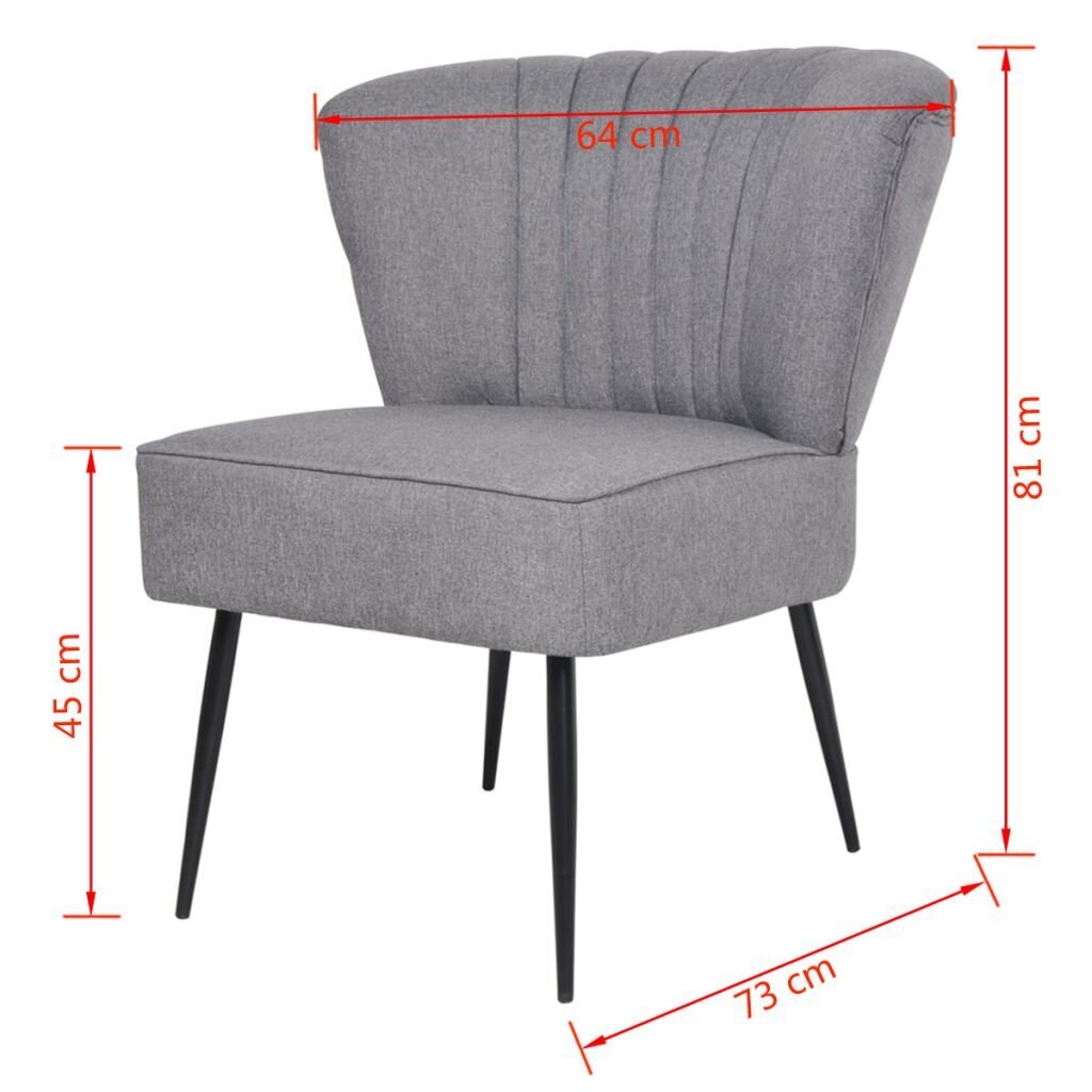 Kokteilinė kėdė, šviesiai pilka kaina ir informacija | Svetainės foteliai | pigu.lt