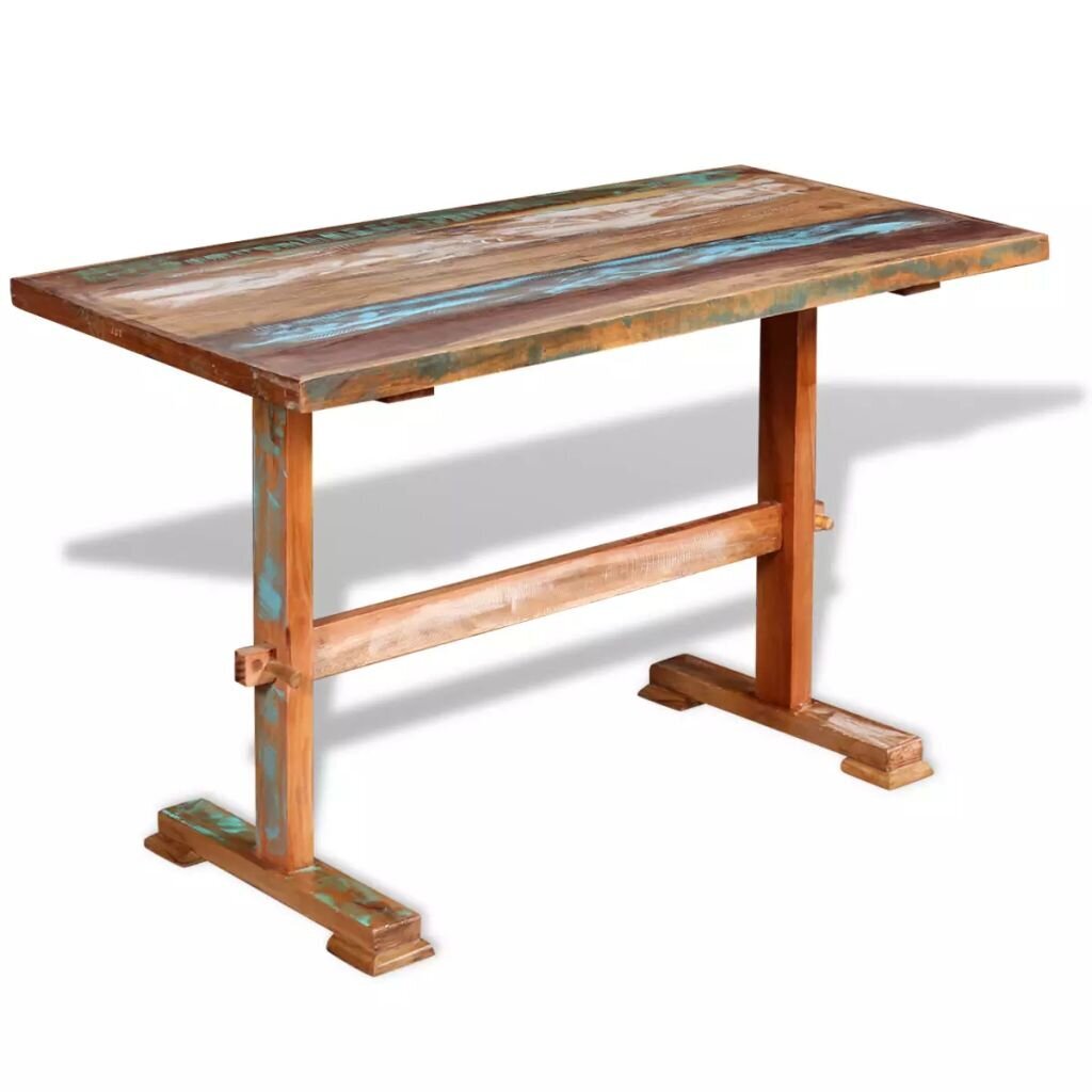 Valgomojo stalas, masyvi perdirbta mediena, 120x58x78 cm kaina ir informacija | Virtuvės ir valgomojo stalai, staliukai | pigu.lt