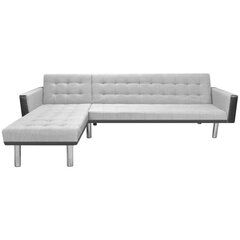 Kampinė sofa lova, 218x155x69 cm, juodos ir pilkos spalvos kaina ir informacija | Minkšti kampai | pigu.lt