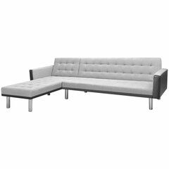 Kampinė sofa lova, 218x155x69 cm, juodos ir pilkos spalvos kaina ir informacija | Minkšti kampai | pigu.lt