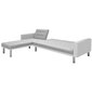 Kampinė sofa lova, 218x155x69 cm, baltos ir pilkos spalvos kaina ir informacija | Minkšti kampai | pigu.lt