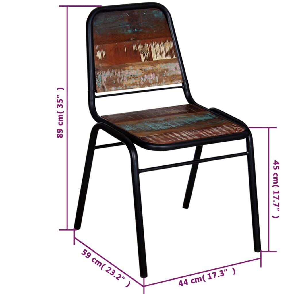 Valgomojo kėdės, 4 vnt, 44x59x89 cm, rudos kaina ir informacija | Virtuvės ir valgomojo kėdės | pigu.lt