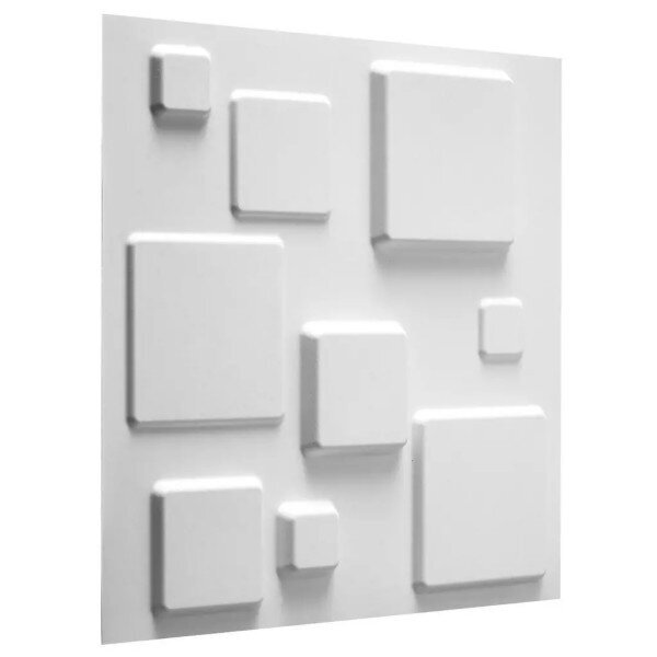 WallArt 3D Sienos plokštės Squares 12 vnt. GA-WA09 kaina ir informacija | Plytelės sienoms | pigu.lt