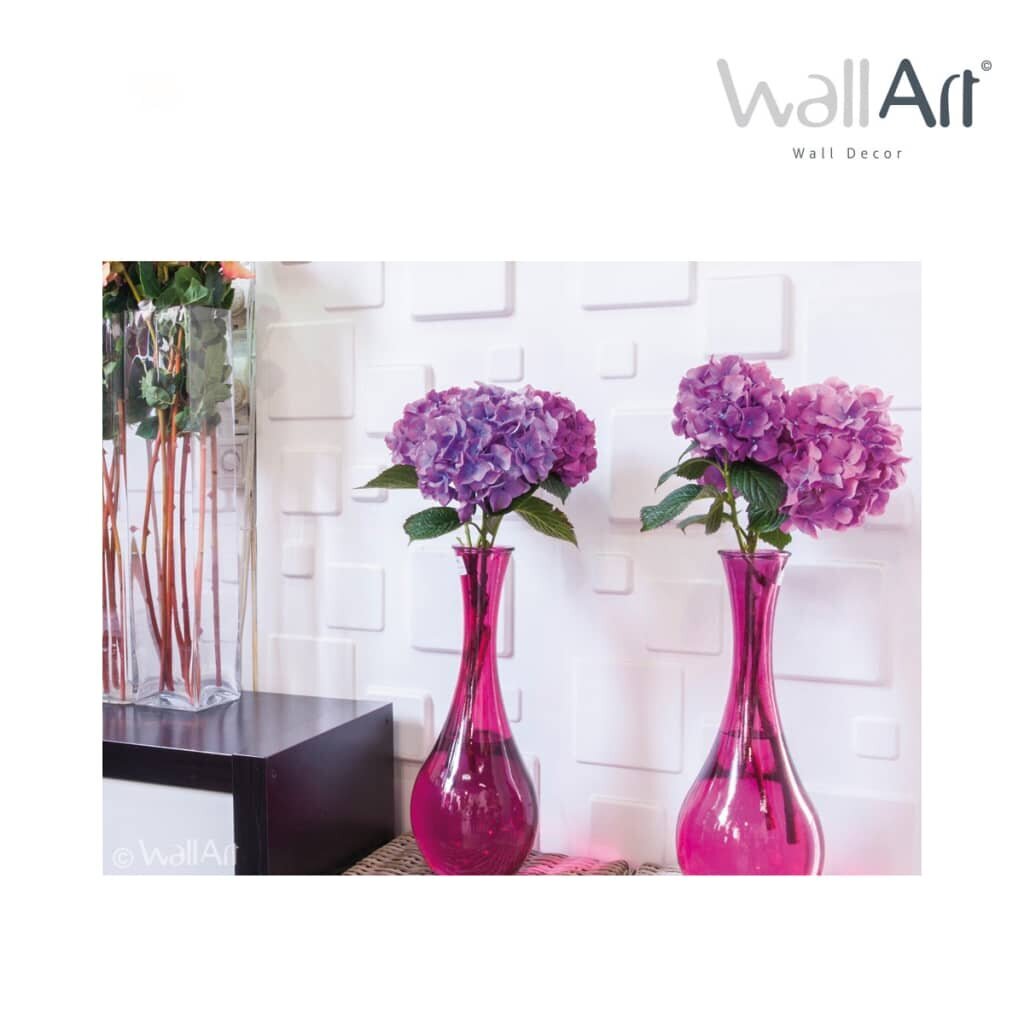 WallArt 3D Sienos plokštės Squares 12 vnt. GA-WA09 kaina ir informacija | Plytelės sienoms | pigu.lt