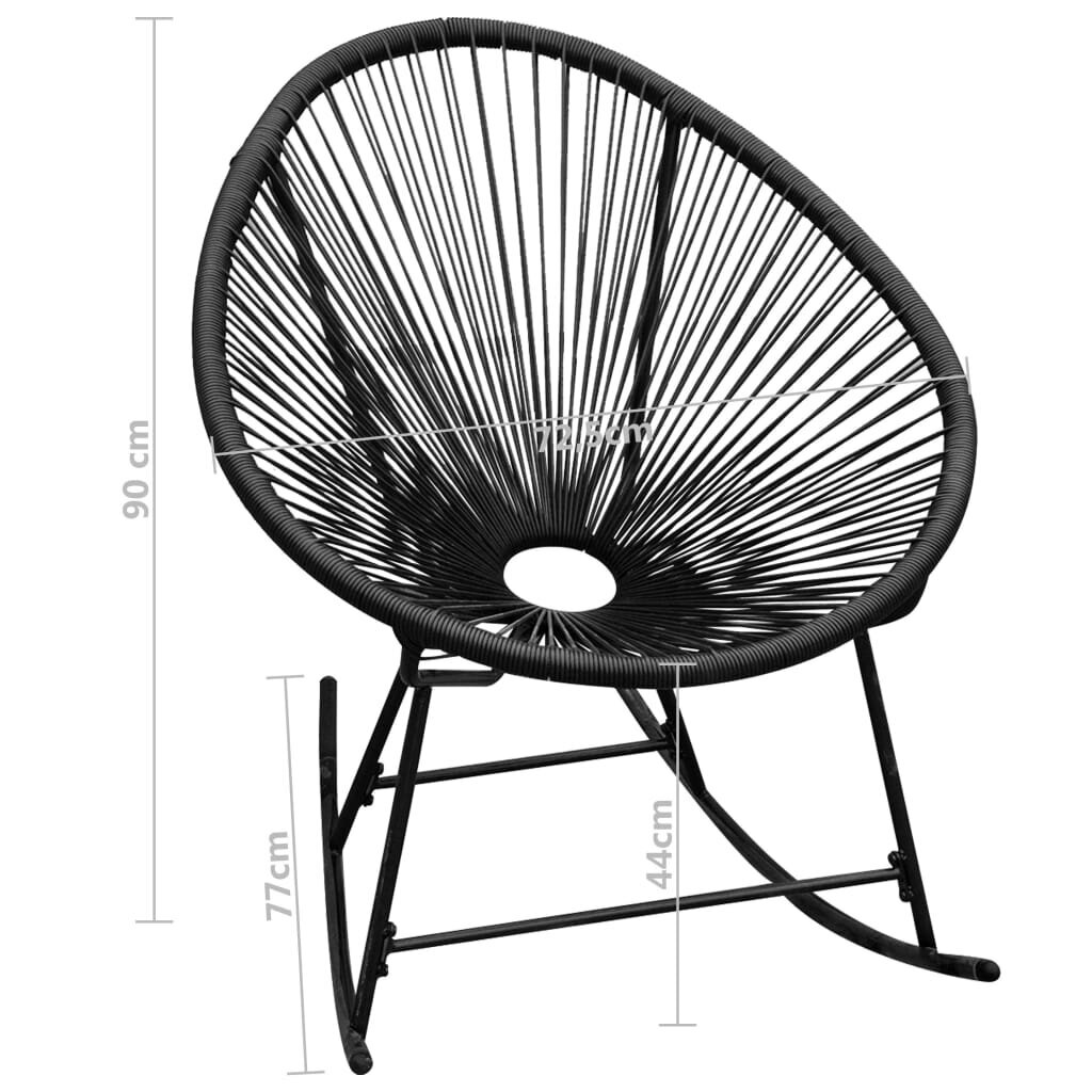 Supamoji sodo kėdė, sintetinis ratanas, juoda kaina ir informacija | Lauko kėdės, foteliai, pufai | pigu.lt
