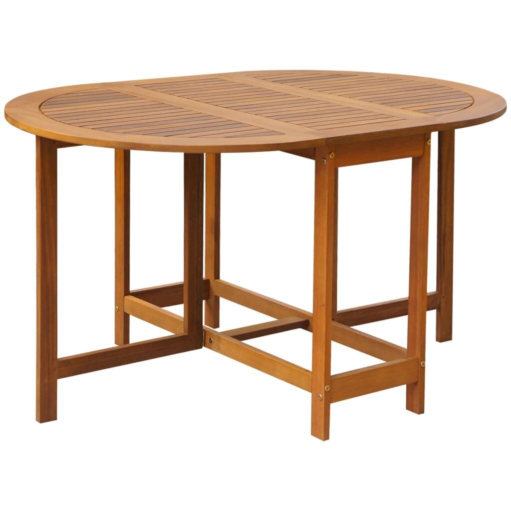 Išskleidžiamas lauko stalas iš akacijos medienos, ovalus kaina ir informacija | Lauko stalai, staliukai | pigu.lt