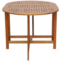 Складной садовый стол из древесины акации, овальный цена и информация | Садовые столы, столики | pigu.lt