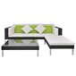 17 dalių lauko sofos komplektas, juodos spalvos цена и информация | Lauko baldų komplektai | pigu.lt
