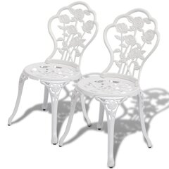 Бистро стулья, 2 шт., белые, 41x49x81,5 см цена и информация | Садовые стулья, кресла, пуфы | pigu.lt