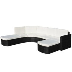 16 dalių lauko sofų komplektas, juodos spalvos kaina ir informacija | Lauko baldų komplektai | pigu.lt