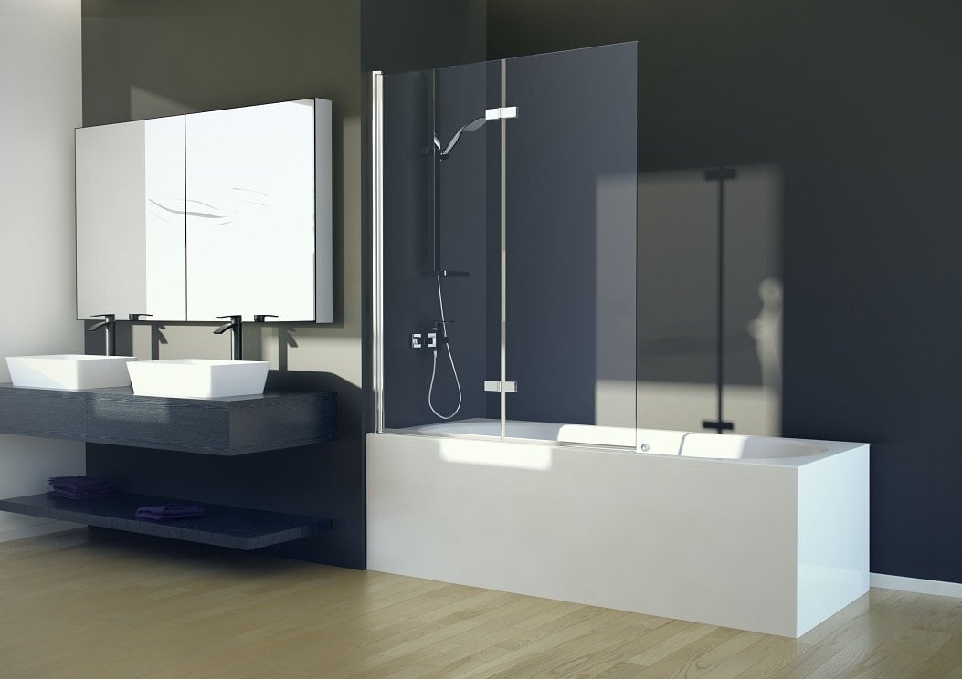 Mobili vonios stiklo sienelė Besco Lumix цена и информация | Priedai vonioms, dušo kabinoms | pigu.lt