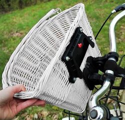Pintas dviračio krepšelis su rankena, baltas kaina ir informacija | Dviračio vairo rankenos | pigu.lt