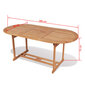 Lauko valgomojo stalas, 180x90x75cm, tikmedis kaina ir informacija | Lauko stalai, staliukai | pigu.lt