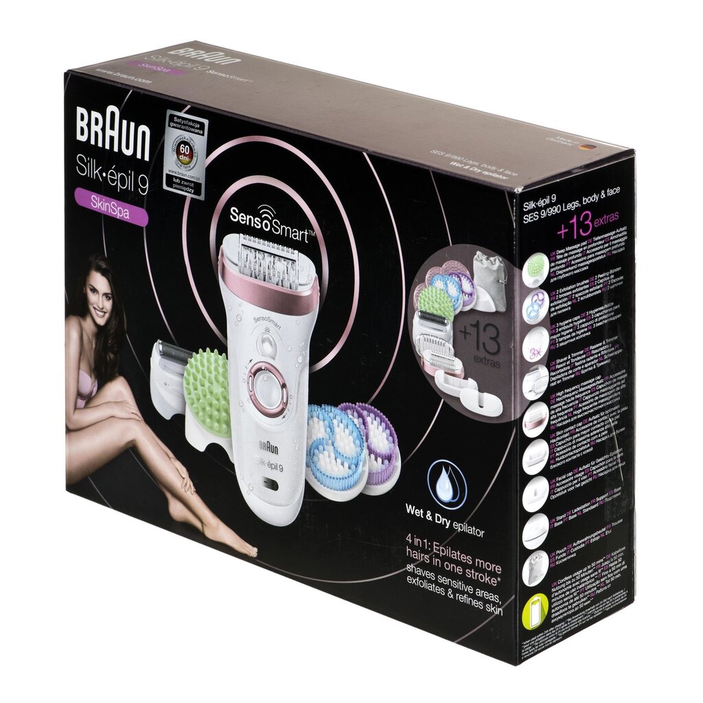 Braun silk-epil 9 9/990 Skinspa kaina ir informacija | Epiliatoriai | pigu.lt