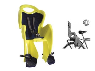 Galinė dviračio kėdutė Bellelli Mr Fox Standard HiViz, geltona kaina ir informacija | Dviračių kėdutės vaikams | pigu.lt