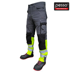 Рабочие брюки Pesso Canvas HI-VIS, серые цена и информация | Рабочая одежда | pigu.lt