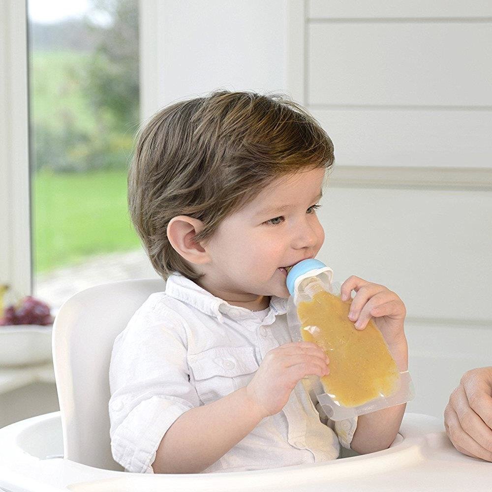 KidsMe skysto maisto maitintuvas Food Pouch Lime, 4 mėn+ kaina ir informacija | Kūdikių indai, indeliai pienui ir įrankiai | pigu.lt