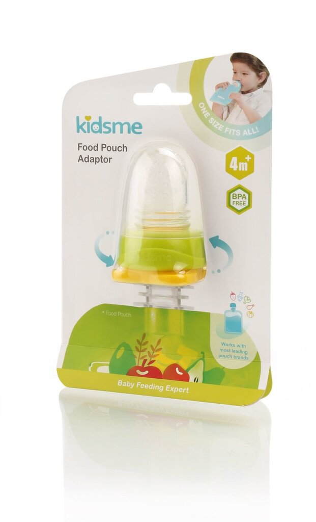 KidsMe skysto maisto maitintuvas Food Pouch Lime, 4 mėn+ цена и информация | Kūdikių indai, indeliai pienui ir įrankiai | pigu.lt