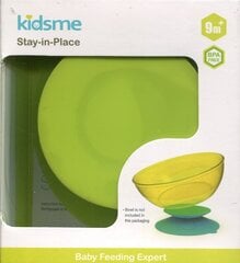 KidsMe Stay-in-Place присоска для удерживания чашки и тарелки, Lime, 9 мес+, 1 шт. цена и информация | Детская посуда, контейнеры для молока и еды | pigu.lt