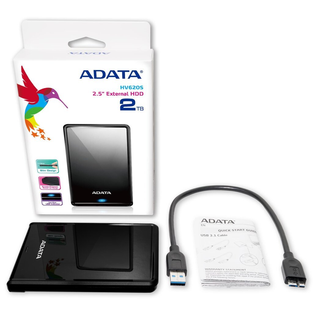 Išorinis diskas Adata HV620S 2.5'' 2 TB USB 3.0 kaina ir informacija | Išoriniai kietieji diskai (SSD, HDD) | pigu.lt