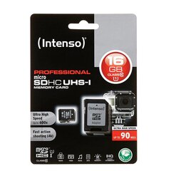 Карта памяти Intenso micro SD 16GB CL10 цена и информация | Карты памяти для телефонов | pigu.lt