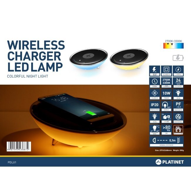 Belaidis kroviklis-LED lempa Platinet PDLU1, baltas kaina ir informacija | Staliniai šviestuvai | pigu.lt