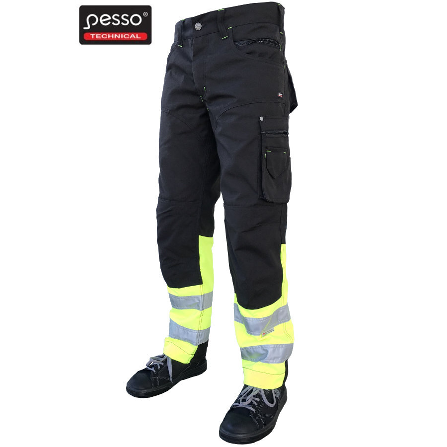 Darbo kelnės Pesso Canvas HI-VIS, juodos цена и информация | Darbo rūbai | pigu.lt