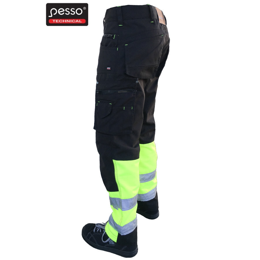 Darbo kelnės Pesso Canvas HI-VIS, juodos цена и информация | Darbo rūbai | pigu.lt