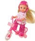 Lėlė mokinė su dviratuku Evi Love, 12 cm kaina ir informacija | Žaislai mergaitėms | pigu.lt