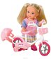 Lėlė mokinė su dviratuku Evi Love, 12 cm kaina ir informacija | Žaislai mergaitėms | pigu.lt