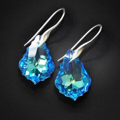 Auskarai moterims DiamondSky „Baroque IV (Aquamarine Blue)“ su Swarovski kristalais kaina ir informacija | Auskarai | pigu.lt