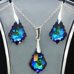 Серебряный комплект "Барокко IV (Meridian Blue)" с кристаллами Swarovski™ цена и информация | Наборы украшений | pigu.lt