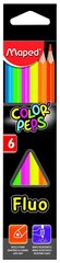 Цветные карандаши ColorPeps Fluo 6 шт. цена и информация | Принадлежности для рисования, лепки | pigu.lt