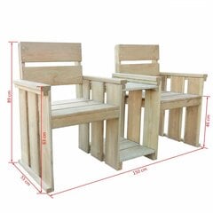 Садовая скамейка двойная, пропитанная древесиной сосны цена и информация | Садовые скамейки | pigu.lt