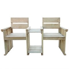 Садовая скамейка двойная, пропитанная древесиной сосны цена и информация | Садовые скамейки | pigu.lt