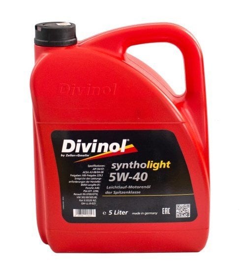 Variklinė alyva Divinol Syntholight 5W40, 5L цена и информация | Variklinės alyvos | pigu.lt